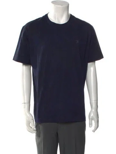 Pre-owned Etro Crew Neck Short Sleeve T-shirt In Blue