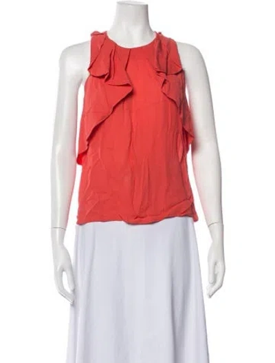 Pre-owned Etro Crew Neck Sleeveless Blouse In Orange