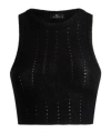 Etro Black Crop Top With Knitted Design And Openwork Detail In Black