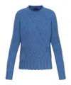 Etro Textured Wave Pattern Knitwear Top With Scalloped Hem In Blue