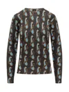Etro Silk And Cashmere Sweater With Light Blue Paisley Pattern All-over In Black