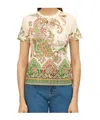 Etro Foliage Engineer Print Short-sleeve T-shirt In White