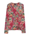 Etro Floral Pattern Long-sleeved Knitwear Sweater In Red
