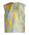 Etro Yellow Paisley Print Silk Top In Blue