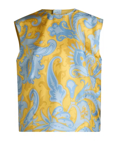 Etro Crew Neck Vest In Multi