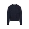 Etro Blue Sweater With Paisley Print In Cotton-wool Blend In Blue