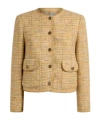 Etro Tweed-effect Cropped Jacket In Brown