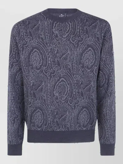 Etro Round Neck Sweater In Gray