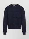 Etro Blue Sweater With Paisley Print In Cotton-wool Blend In Blue