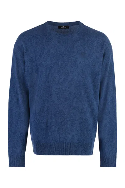 Etro Logo-embroidered Wool Jumper In Multi