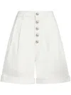 Etro High-waisted Tailored Shorts With Button-up Front In White