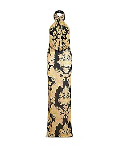 Etro Paisley-print Halterneck Dress In Black