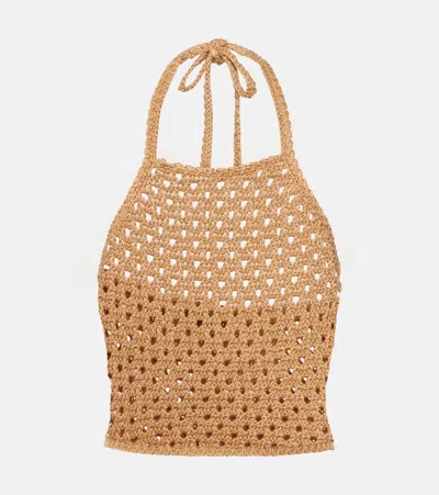 Etro Crochet Cotton Top In Multicoloured