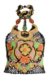 Etro Crocheted Cotton Halter Top In Black