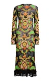 Etro Crocheted Cotton Midi Dress In Multi