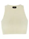 Etro Ivory Knitted Crop Top With Openwork Pattern In White