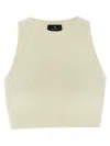Etro Ivory Knitted Crop Top With Openwork Pattern In White