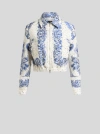 Etro Cropped Bomberjacke Mit Pailletten Bestickt In Weiss