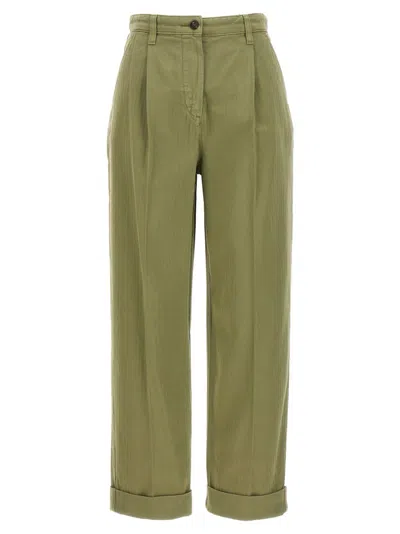 ETRO ETRO CROPPED CHINO PANTS WITH TON-SUR-TON CHEVRON PATTERN