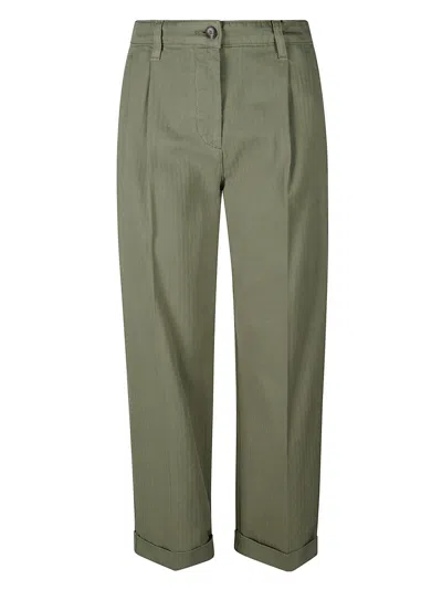 Etro Cropped Chino Trousers In Green
