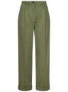 ETRO CROPPED CHINO TROUSERS IN OLIVE GREEN
