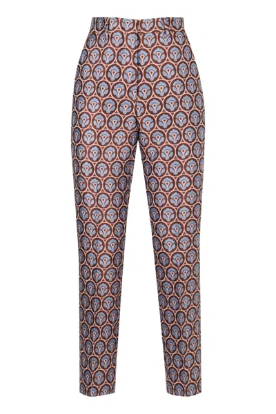 Etro Cropped Cigarette Trousers In Multicolor