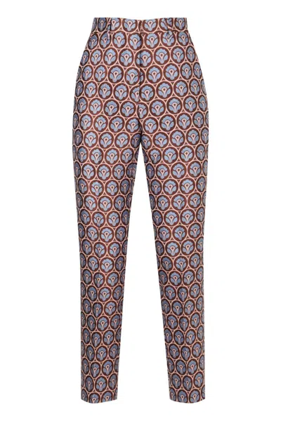 Etro Jacquard Cropped Trousers In Blue