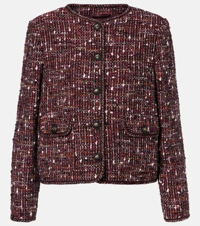 Etro Cropped Cotton-blend Bouclé Jacket In Brown