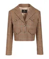 Etro Houndstooth-pattern Cropped Blazer In Multi