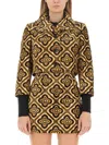 Etro Tapestry Patterned Cropped Velvet Jacket In Multicolour