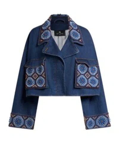 ETRO ETRO GEOMETRIC PATTERN CROPPED JACKET