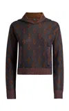 Etro Cropped Knit Hoodie In Multi