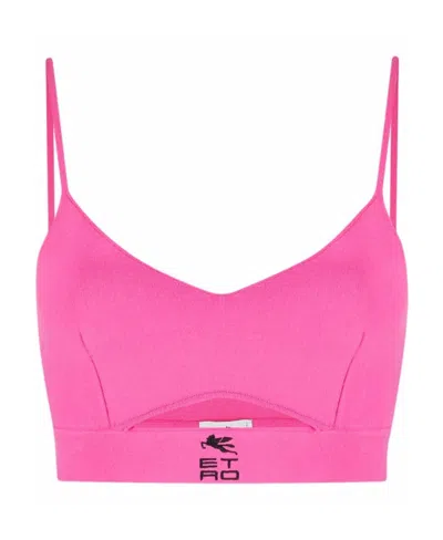 Etro Cropped Knitted Cut-out Top