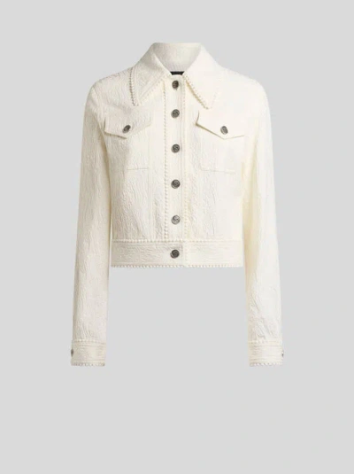 Etro , Cropped Paisley Jacquard Jacket, Woman, Size 44