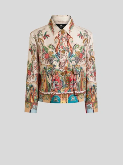 Etro Paisley-print Cropped Jacket In Multi