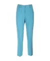 Etro Trousers Featuring Pleats And Ankle Length In Blue