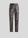 Etro , Cropped Trousers In Duchesse Jacquard With Paisley Foliage Motif, Woman, Black, Size 48 In Black