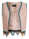 Etro Cropped Tweed Waistcoat In Multi