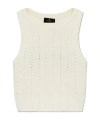 Etro Ivory Knitted Crop Top With Openwork Pattern In White