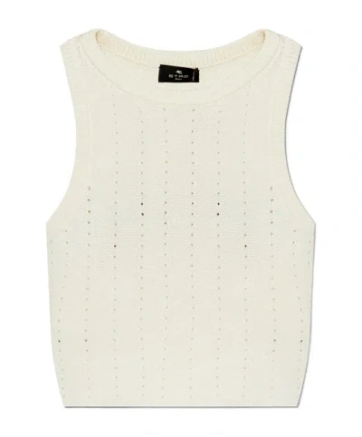 ETRO ETRO PUNCHED DETAIL KNIT CROP TOP