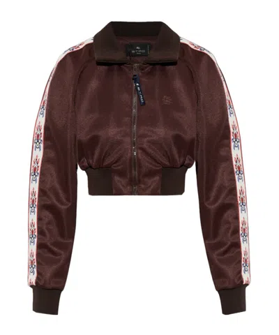 Etro Cropped Sweatshirt In Brown