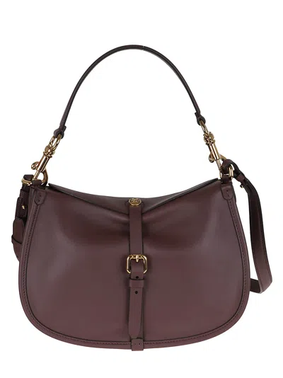 Etro Crossbody Hobo Leather In Burgundy