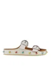 Etro Strappy Gemstone Sandals With Slip-on Style In White