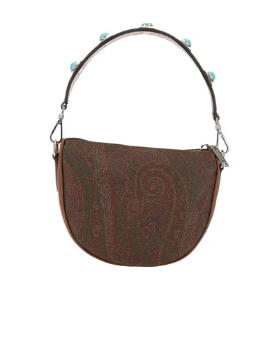 Etro Crown Me Shoulder Bag In Brown