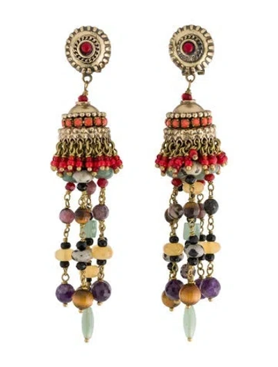 Pre-owned Etro Crystal & Bead Drop Earrings