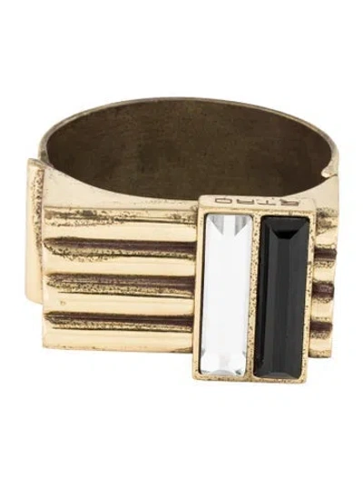 Pre-owned Etro Crystal Cuff Bracelet, 6.5" In Black