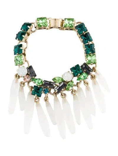 Pre-owned Etro Crystal Link Bracelet, 7" In Multi