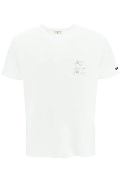 Etro Cube Logo T-shirt In Bianco