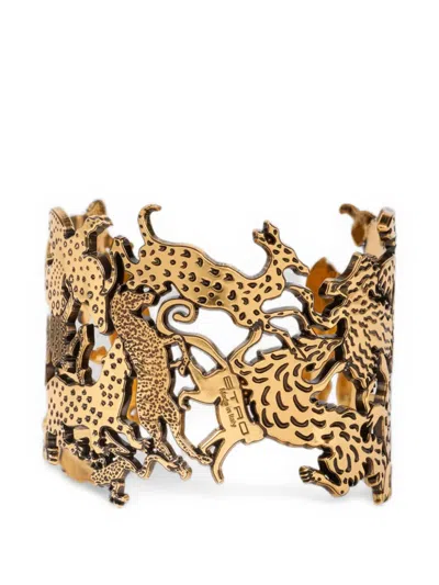 Etro Cuff Bracelet With Animals In Multi