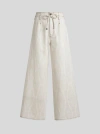 Etro High-waisted Wide-leg Denim Jeans With Drawstring Closure In Neutral